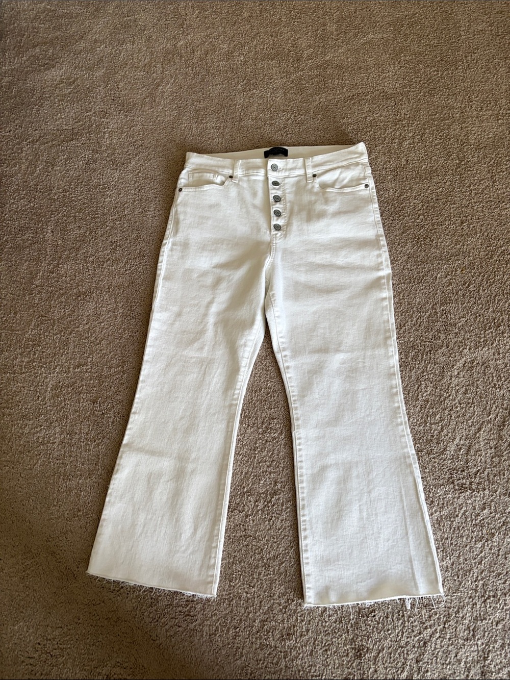 Banana Republic Women’s White Button-Fly cropped bootcut Jeans 12 inseam 26 - Picture 4 of 6